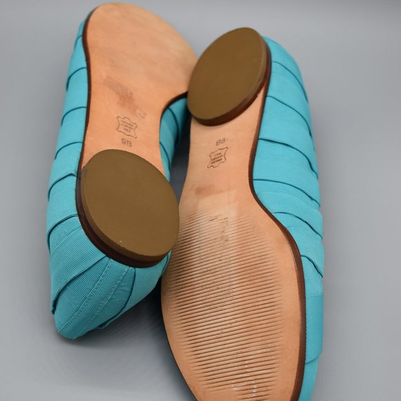 Talbots Patina Blue Pleated Flats Size 9B - Picture 9 of 13
